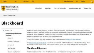 Blackboard Learn - Framingham State University