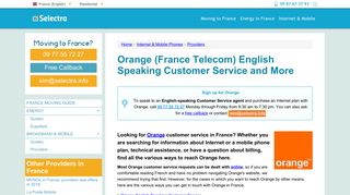 Orange (France Telecom) English Speaking Customer Service and More