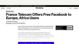 France Telecom Offers Free Facebook to Europe, Africa Users ...