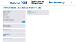 Frank Pickles (Insurance Brokers) Ltd - Insurance Directories