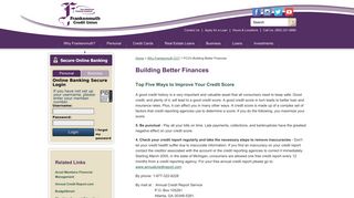 FCU's Building Better Finances - Frankenmuth Credit Union