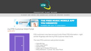 my.FPB Customer Web Portal — Frankfort Plant Board