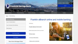 Franklin Savings Bank: Bank online with Franklin eBranch