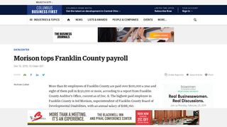 Morison tops Franklin County payroll - Columbus Business First