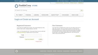 Customer Login - FranklinCovey Store