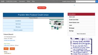Franklin Mint Federal Credit Union - Folsom, PA at 1212 MacDade ...