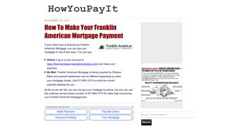 How To Make Your Franklin American Mortgage Payment