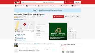 Franklin American Mortgage - 51 Reviews - Mortgage Lenders - 6100 ...