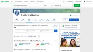 Franklin Retail Solutions Mvp specialist Jobs in New York, NY ...