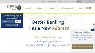 Franklin Synergy Bank: Loans, Mortgage, Online Banking, CDs