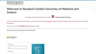 Rosalind Franklin University: Login