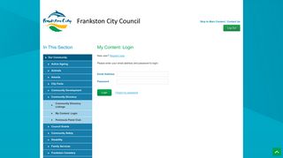 My Content: Login - Frankston City Council