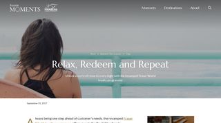 Relax, Redeem and Repeat - Fraser Moments - Frasers Hospitality