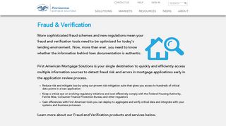 Fraud & Verification | First American Mortgage Solutions