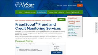 FraudScout Monitoring Service | VyStar Credit Union