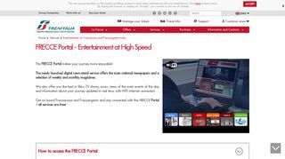 FRECCE Portal - Entertainment at High Speed - Services - Trenitalia