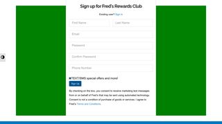 Sign up - Fred's