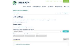 Job Listings - Fred Hutchinson Cancer Research Center & Seattle ...
