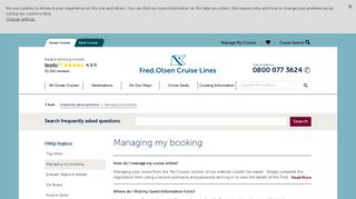 Managing my booking - Fred. Olsen Cruises