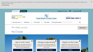 Sign in to My Cruises | Fred. Olsen Cruises
