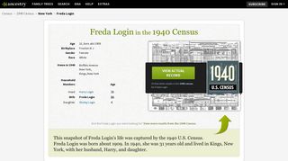 Freda Login in the 1940 Census | Ancestry