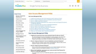 User Access Management FAQs - Freddie Mac