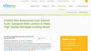 Freddie Mac Announces Loan Advisor Suite: Designed With Lenders ...