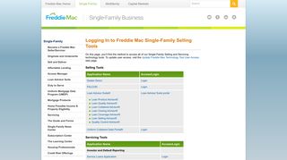 Logging In to Freddie Mac Single-Family Selling Tools