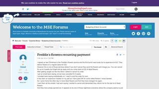 Freddie's flowers recurring payment - MoneySavingExpert.com Forums