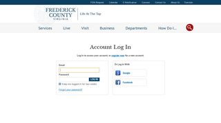 Account Log In | Frederick County