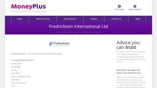 Fredrickson International Ltd | Info & Contact details - MoneyPlus