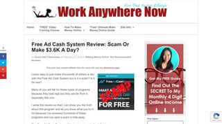 Free Ad Cash System Review: Scam Or Make $3.6K A Day? | Work ...