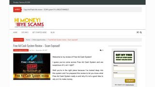 Free Ad Cash System review - Scam exposed! - Hi Money Bye Scams