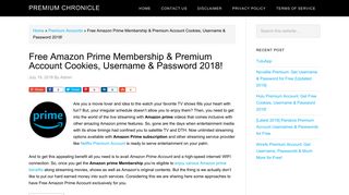 Free Amazon Prime Membership & Premium ... - Premium Chronicle