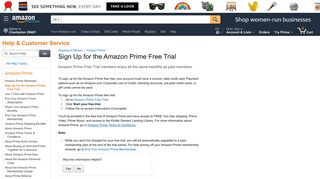 Amazon.com Help: Sign Up for the Amazon Prime Free Trial