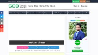 Free online Article Spinner - Best free article ... - Seo Tool Station