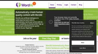 WordAi | The Smartest Article Rewriter Ever