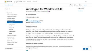 Autologon - Windows Sysinternals | Microsoft Docs