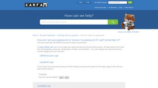 Question and Answer: How do I set up a password or ... - CARFAX