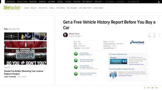 Get a Free Vehicle History Report Before You Buy a Car - Lifehacker