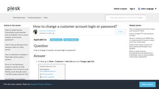 How to change a customer account login or password? – Plesk Help ...