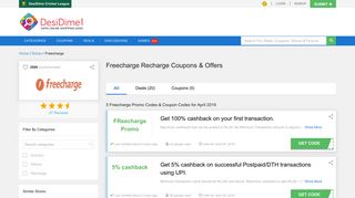 Freecharge Coupons, Promo code, Offers & Deals - UPTO 100 ...
