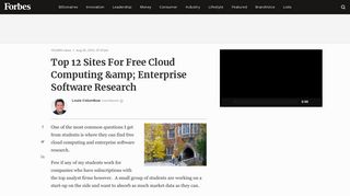 Top 12 Sites For Free Cloud Computing & Enterprise ... - Forbes