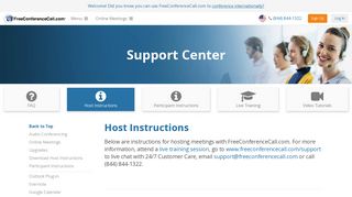 Host Instructions | FreeConferenceCall.com