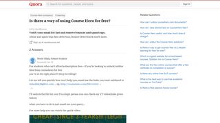 Is there a way of using Course Hero for free? - Quora