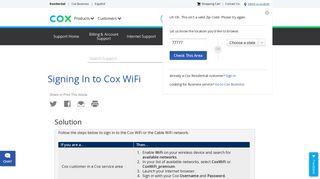 Signing In to Cox WiFi