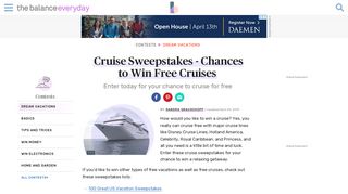 Cruise Sweepstakes: Take Your Next Cruise for Free!
