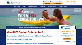 Sign up for our Cruise Deals to win a FREE Cruise | The Cruise Web