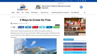 5 Ways to Cruise for Free - Cruise Fever