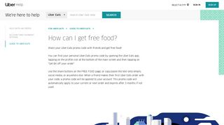 How can I get free food? | Uber Eats Help